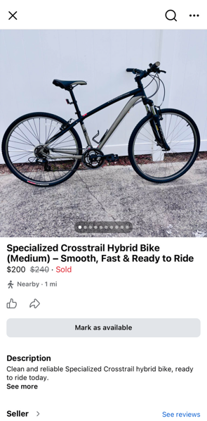 marketplace bike selling shot